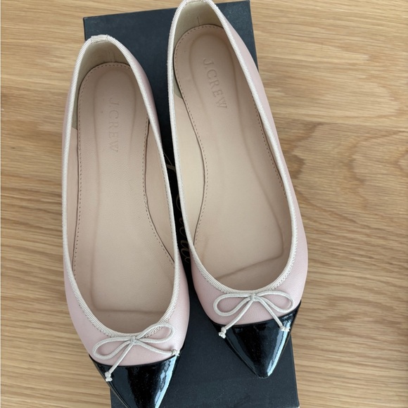 J. Crew Pink and Black Flats with Bow Detail - Picture 4 of 4